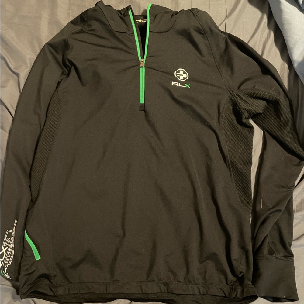 Ralph Lauren Black RLX Top with Green Detail